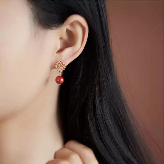 Beautifully designed flowers Earrings - Wealth Magnet - Health & Longevity Blessing