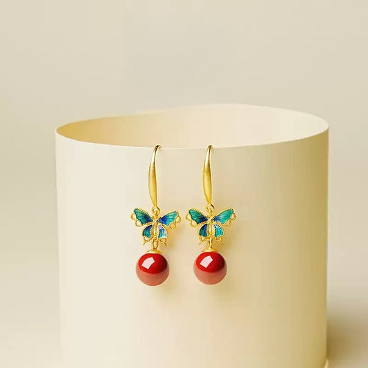 Gold and green handmade design Earrings - Amplify Your Luck