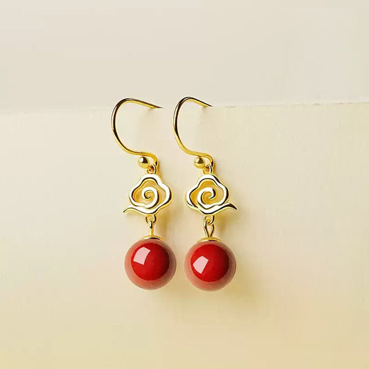 Golden Cloud Ruby Earrings - Feng Shui Metaphysics