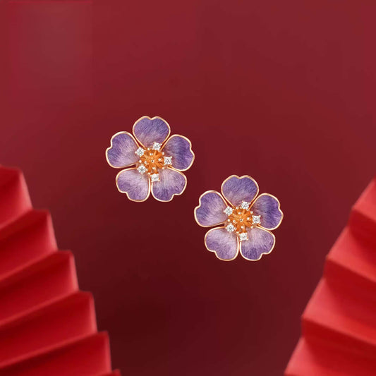Purple petals earrings