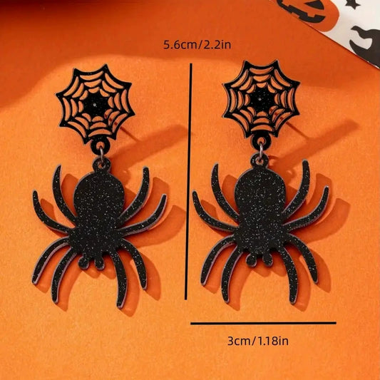 Black Halloween Spider-Halloween Earring Style 14