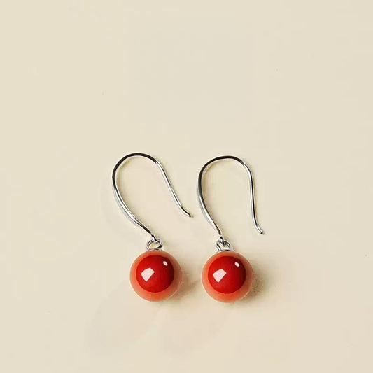 Silver Hook Ruby Earrings - Wealth Magnet