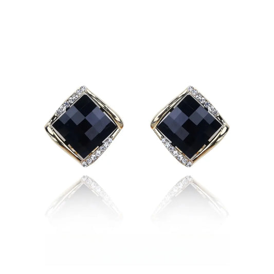 Obsidian gemstone earrings