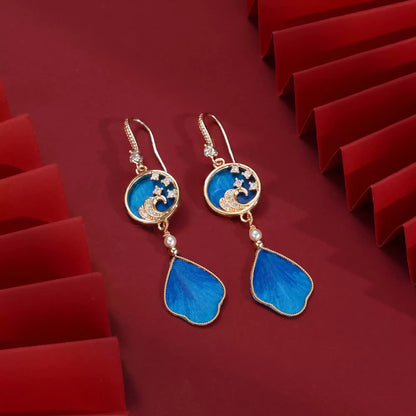 Unique cyan blue earrings