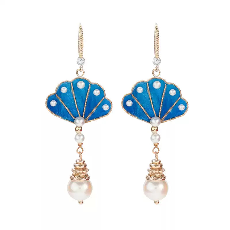 Blue Peacock earrings