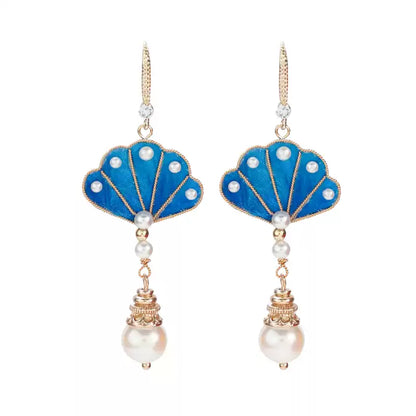 Blue Peacock earrings