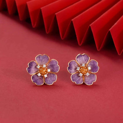 Purple petals earrings