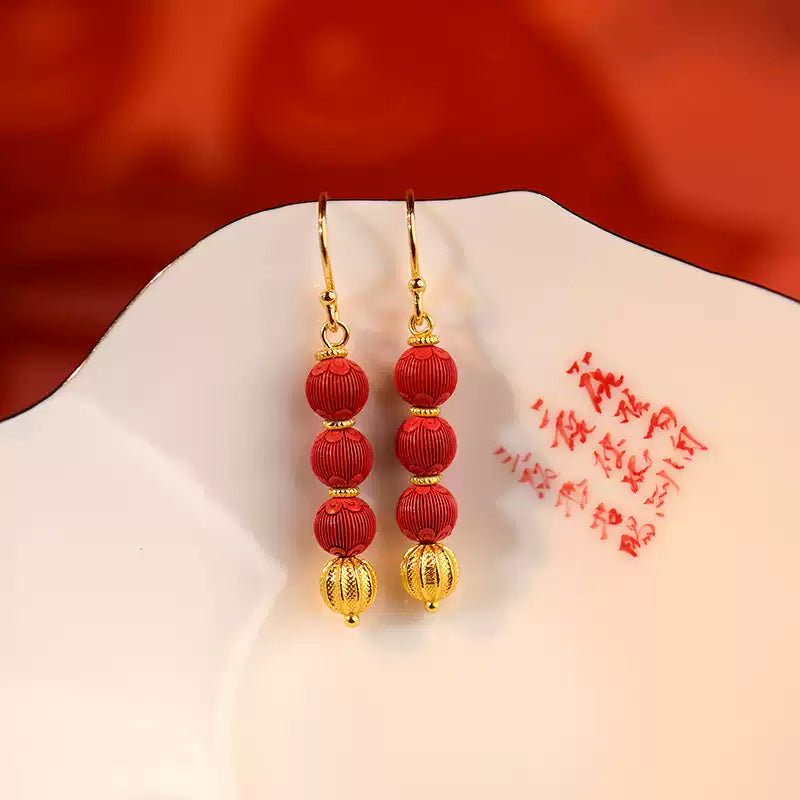 Chinese red lanterns Earrings-  Wellness Blessing