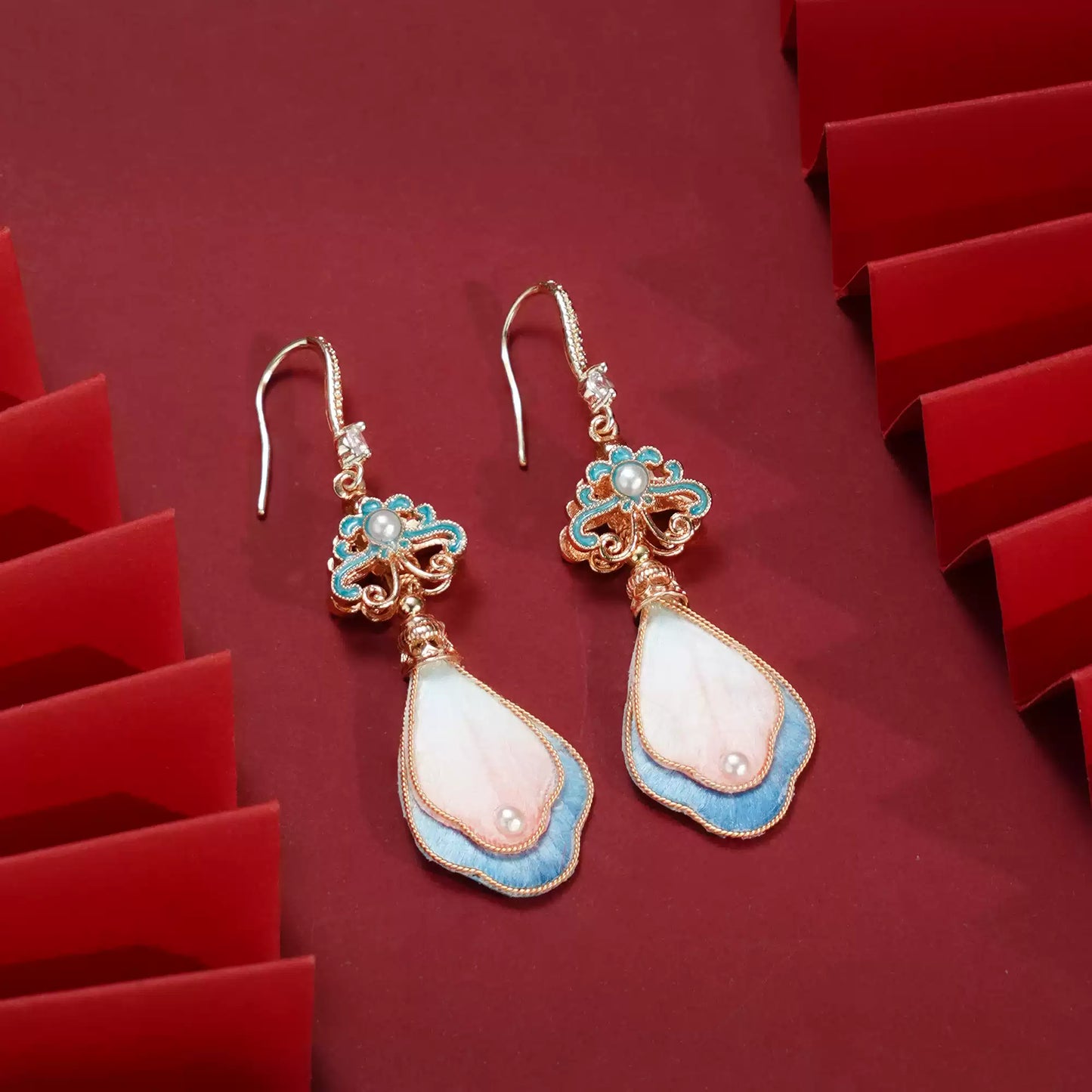 Pink Feathers earrings