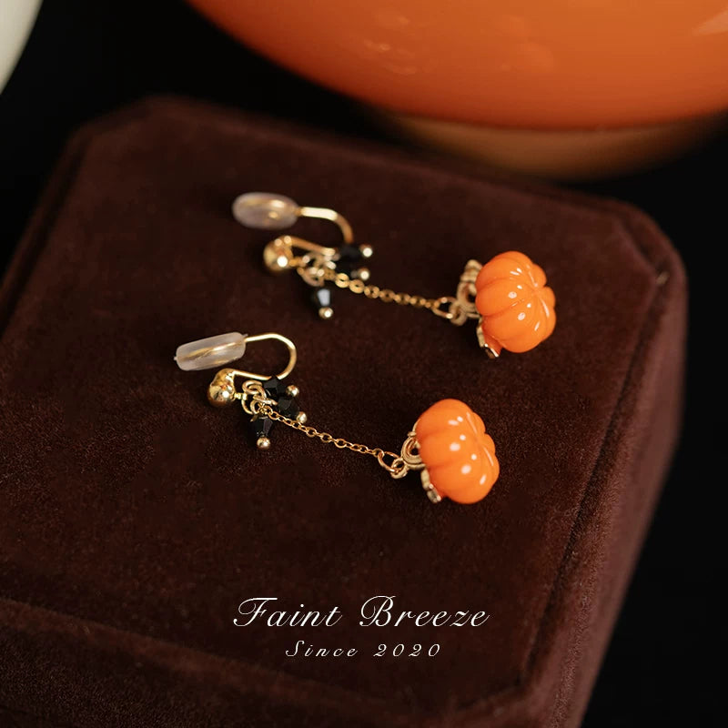 Delicate Pumpkin-Halloween Earring Style 1