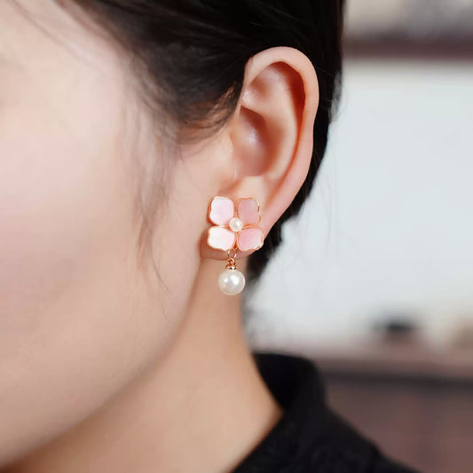 Pink petals earrings