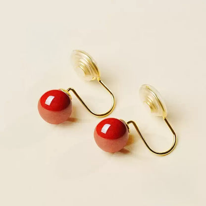 Golden Hook and Ruby Earrings - Health & Longevity Blessing