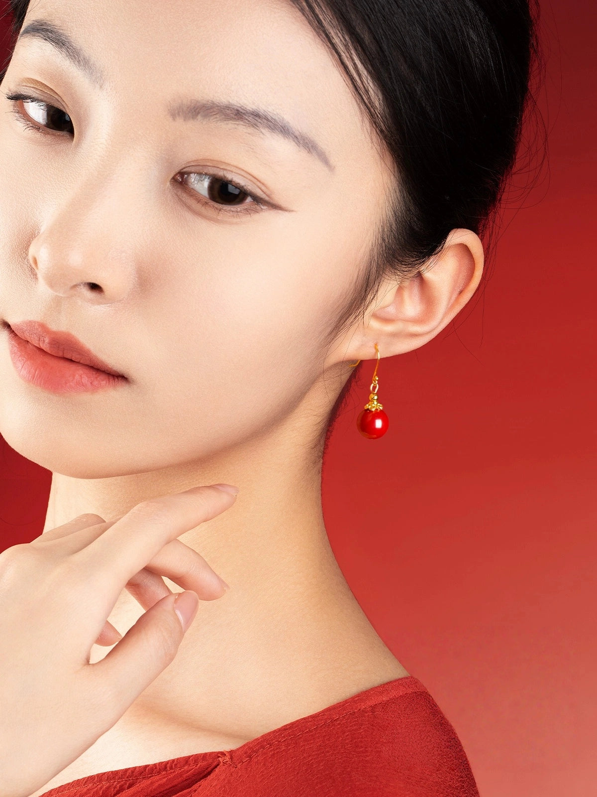 Exploding Ruby Earrings-Wealth Magnet Cinnabar
