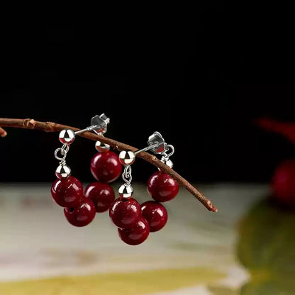 Four Red Jades Earrings - Wellness Blessing