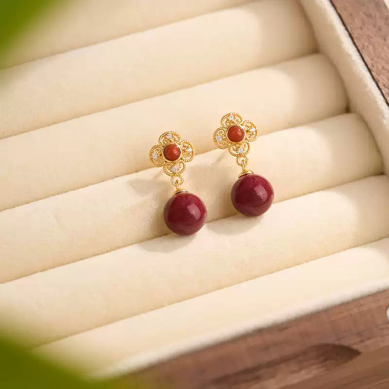 Platycodon grandiflorum Ruby Earrings - Elevate Your Destiny