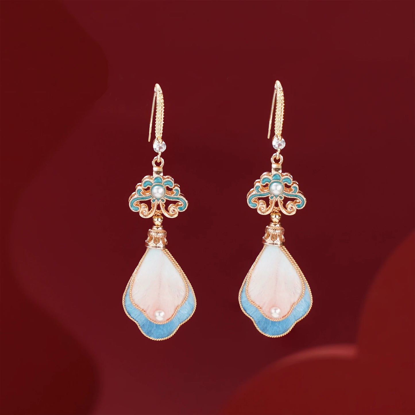 Pink Feathers earrings