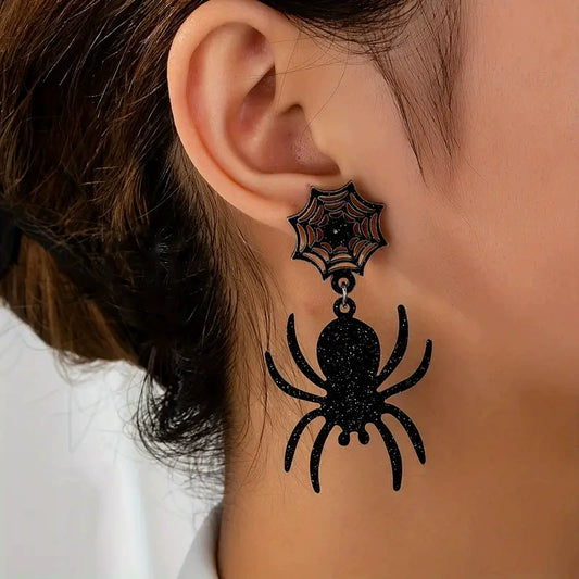Black Halloween Spider-Halloween Earring Style 14