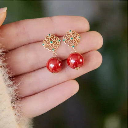 Beautifully designed flowers Earrings - Wealth Magnet  - Health & Longevity Blessing