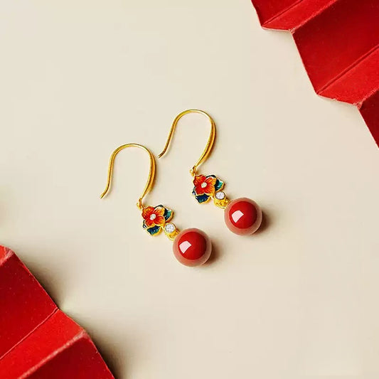 Exquisite red flowers Earrings - Health & Longevity Gift
