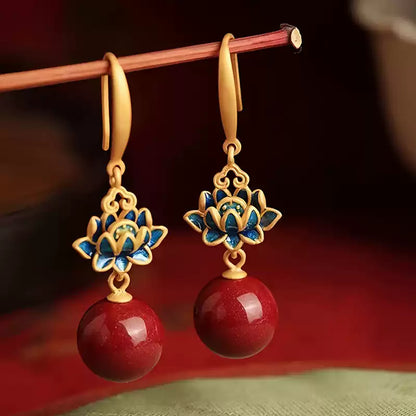 Blooming lotus Earrings - Wealth Magnet  - Health & Longevity Blessing