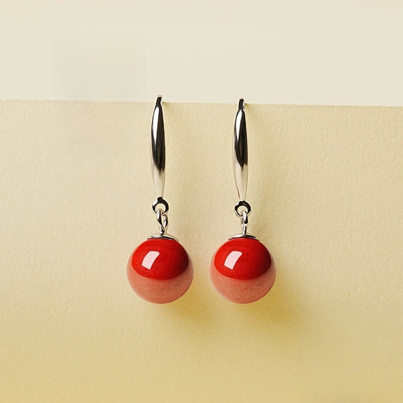 Silver Hook Ruby Earrings - Wealth Magnet