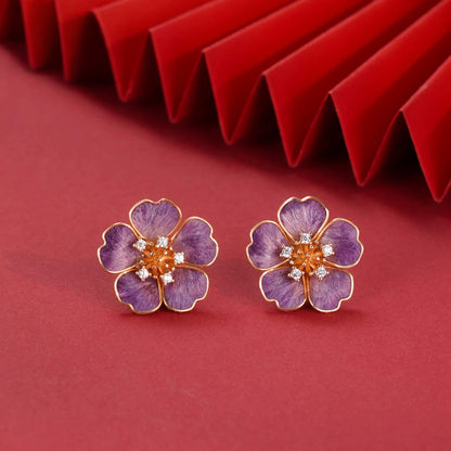 Purple petals earrings