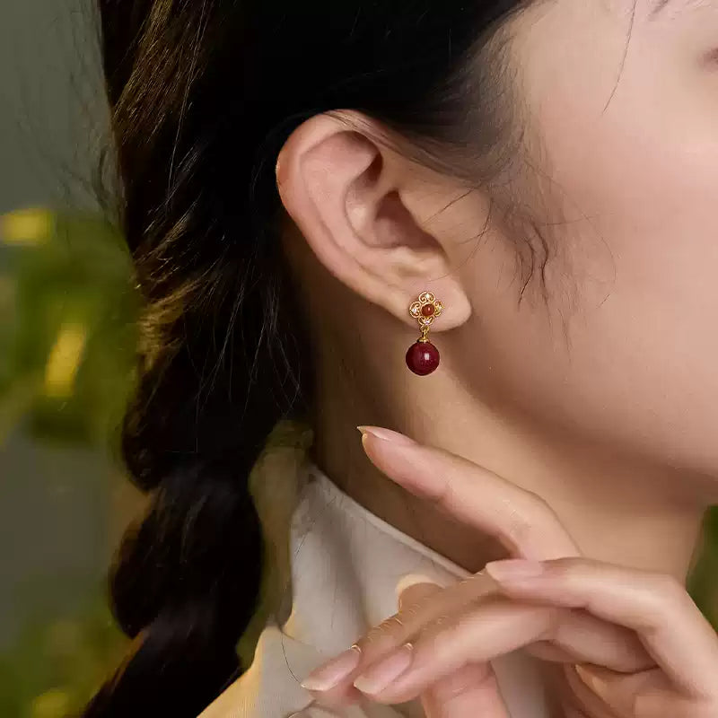 Platycodon grandiflorum Ruby Earrings - Elevate Your Destiny