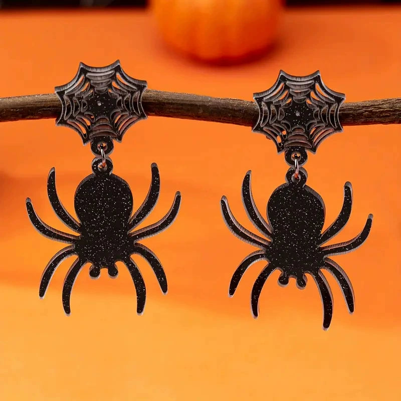 Black Halloween Spider-Halloween Earring Style 14