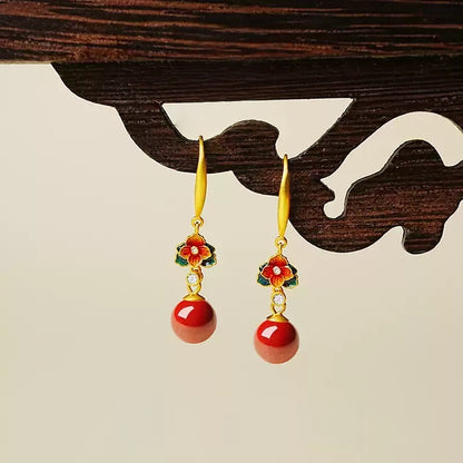 Exquisite red flowers Earrings - Health & Longevity Gift