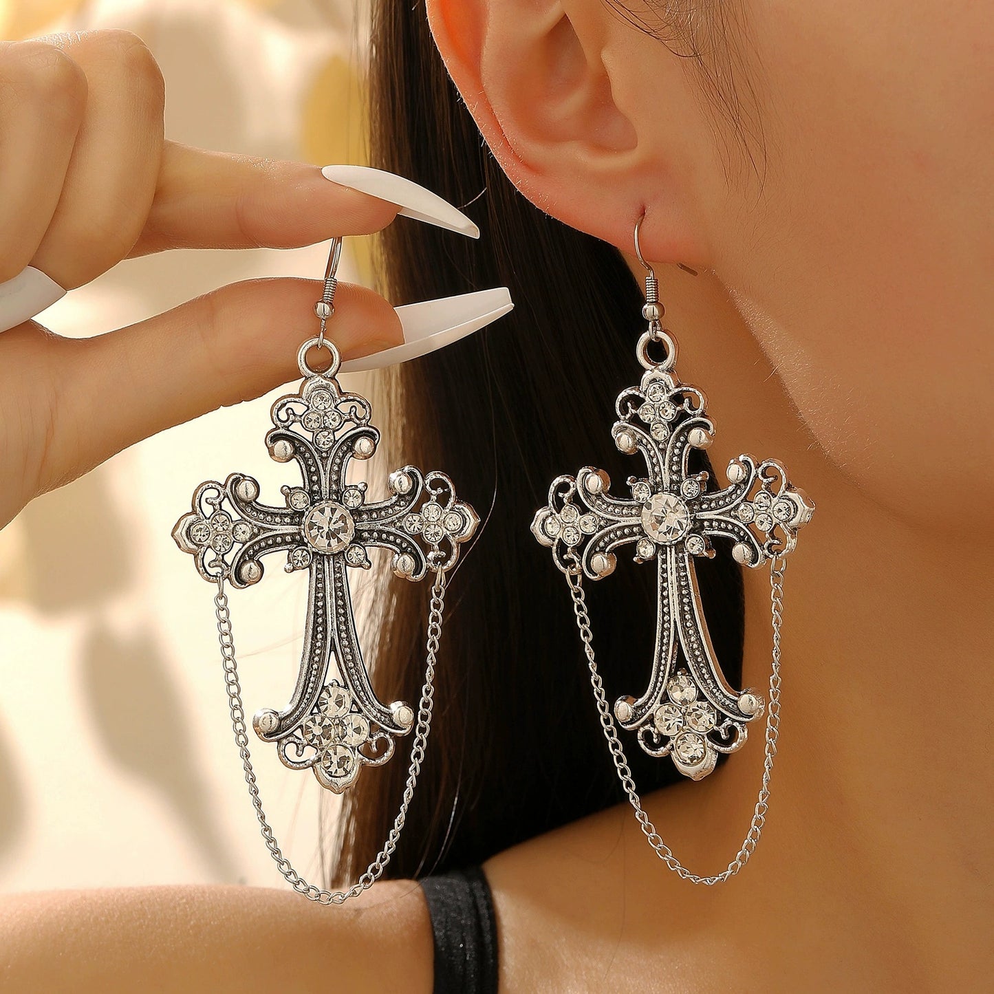 Halloween Earrings - Vampire Cross
