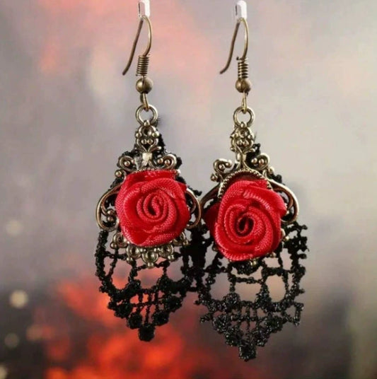 Black Halloween Rose-Halloween Earring Style 22