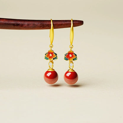 Exquisite red flowers Earrings - Health & Longevity Gift