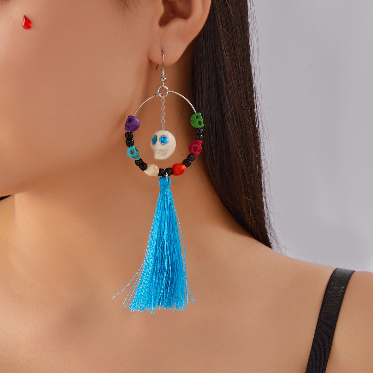 Blue Skull Carnival-Halloween Earring Style 23