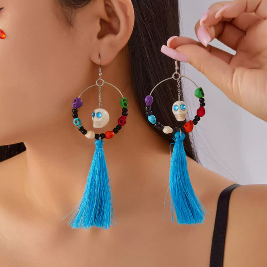 Blue Skull Carnival-Halloween Earring Style 23
