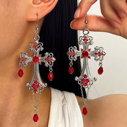Halloween Earrings - Vampire Cross
