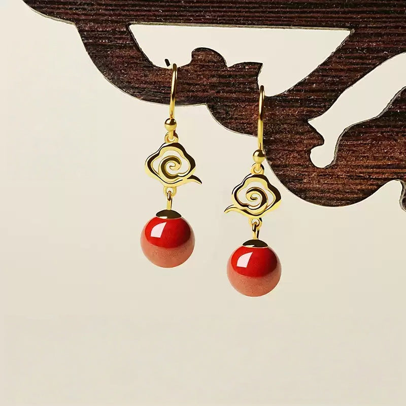 Auspicious Clouds Earrings - Boost Your Fortune
