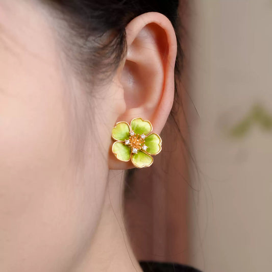 Yellow petals earrings