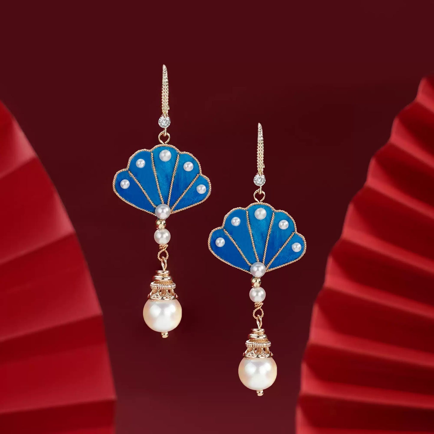Blue Peacock earrings