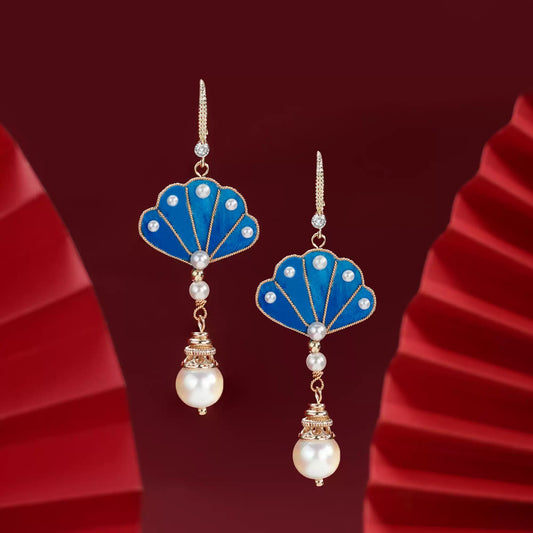 Blue Peacock earrings