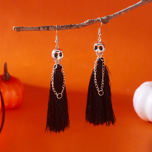 Black Skull Carnival-Halloween Earring Style 24