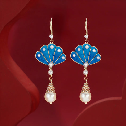 Blue Peacock earrings