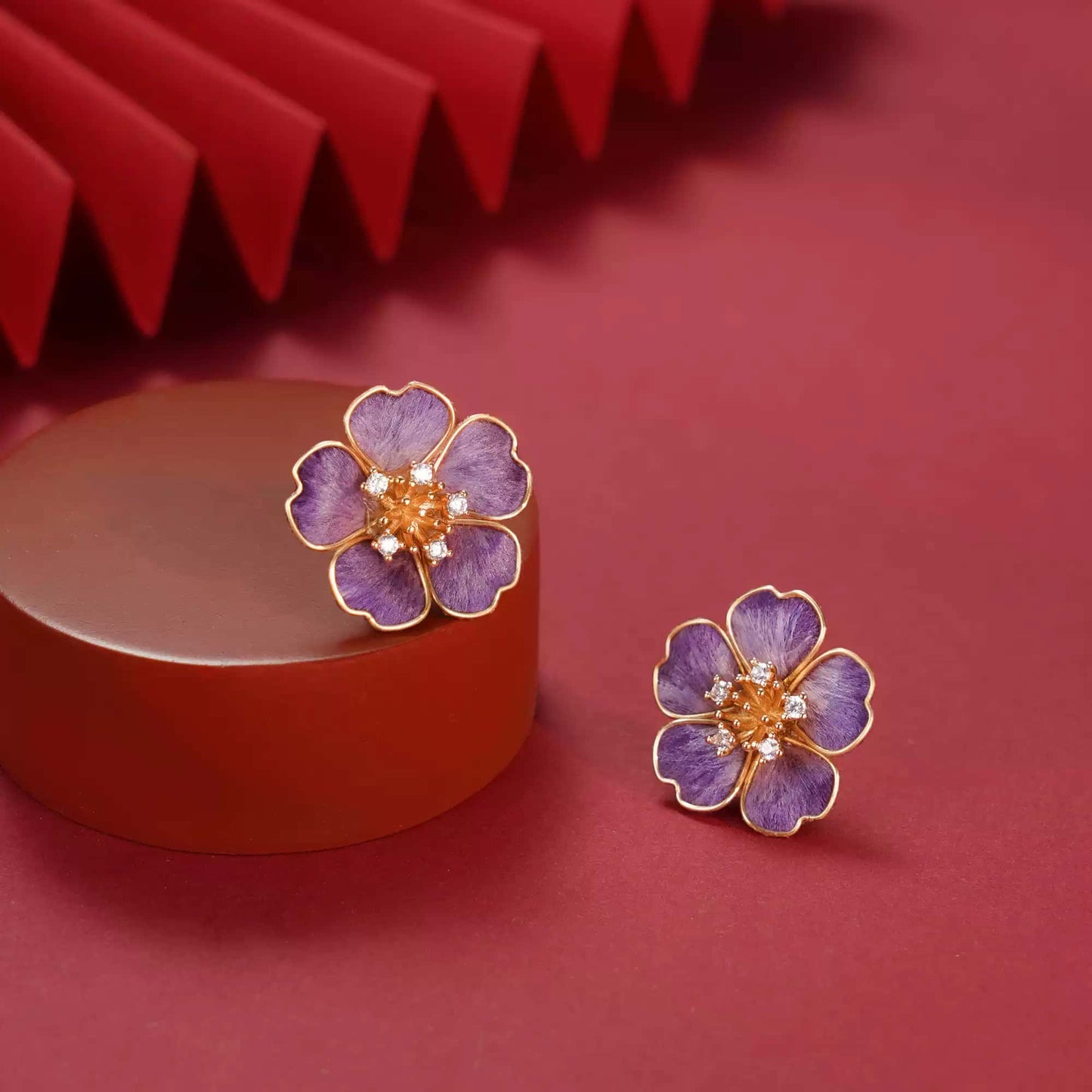 Purple petals earrings