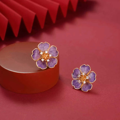 Purple petals earrings
