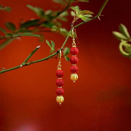 Chinese red lanterns Earrings-  Wellness Blessing