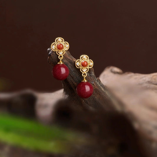 Platycodon grandiflorum Ruby Earrings - Elevate Your Destiny