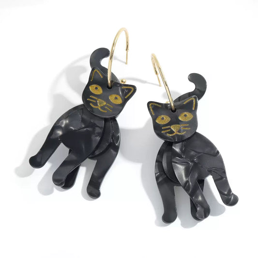 Funny black cat-Halloween Earring Style 7