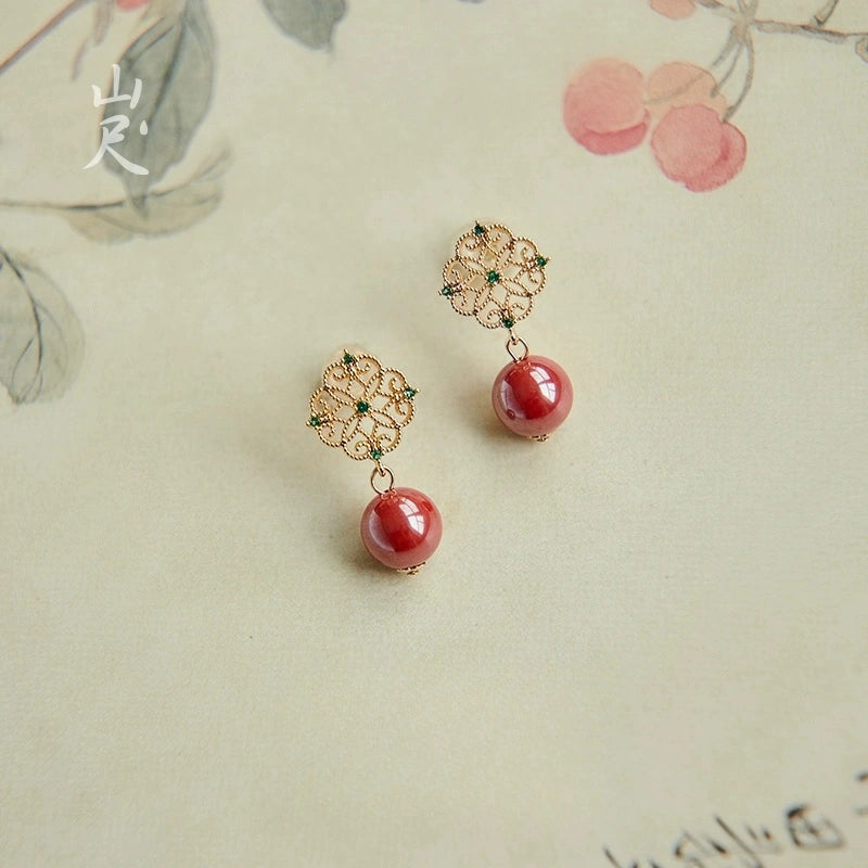 Beautifully designed flowers Earrings - Wealth Magnet  - Health & Longevity Blessing