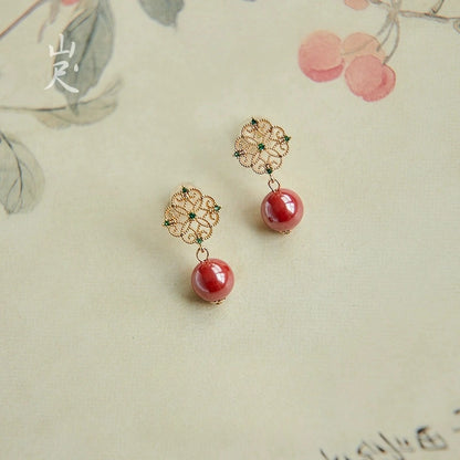 Beautifully designed flowers Earrings - Wealth Magnet  - Health & Longevity Blessing