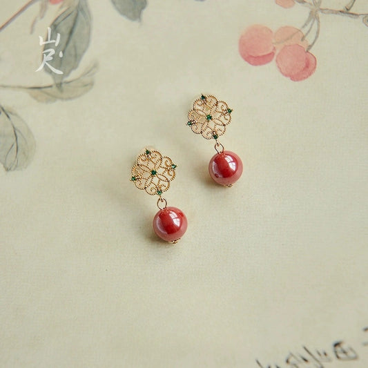 Beautifully designed flowers Earrings - Wealth Magnet  - Health & Longevity Blessing