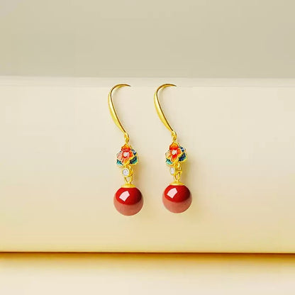 Exquisite red flowers Earrings - Health & Longevity Gift